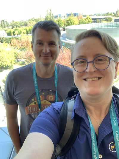 Ruth and John Linhart at the Google Summer of Code Mentor Summit in San Francisco.