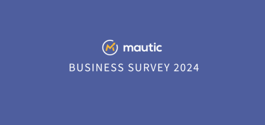 Mautic Business Survey in white with Mautic logo above