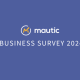 Mautic Business Survey in white with Mautic logo above