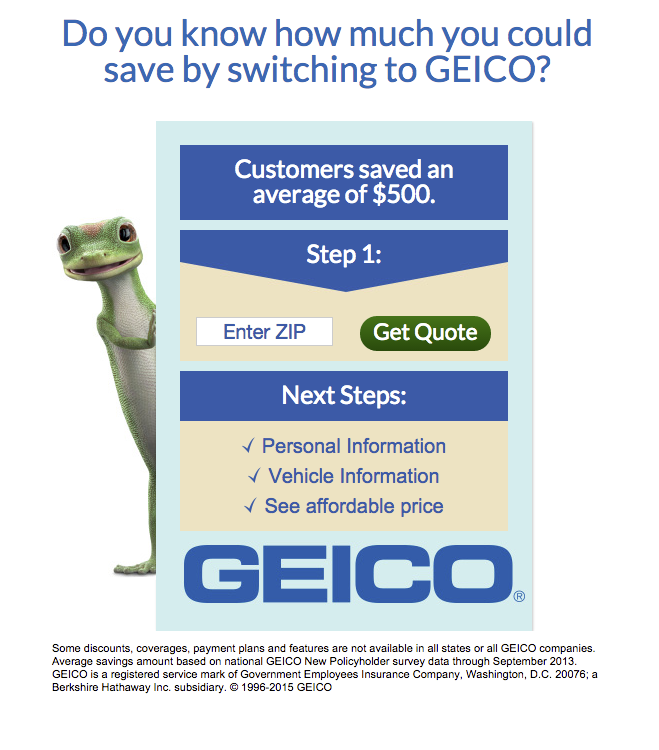 Geico Landing Page Marketing Automation