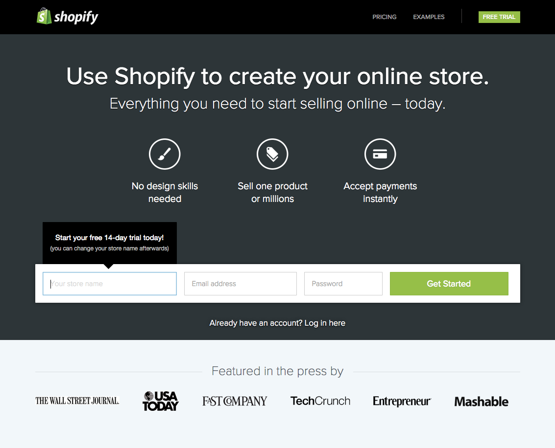 Shopify Landing Page Marketing Automation