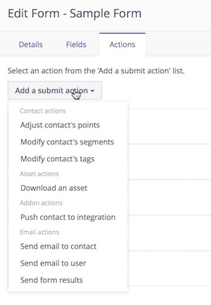 form actions on standalone forms