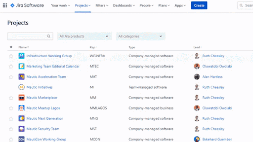 GIF showing how to find Good First Issues in Mautic Community Jira board