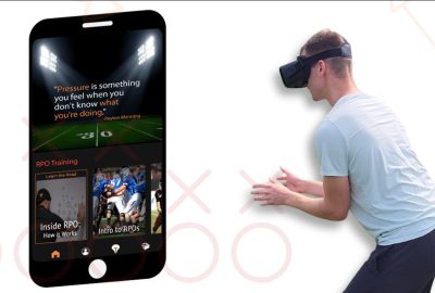 Person using VR headset for training