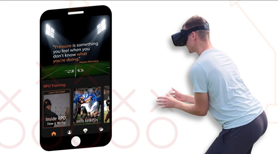 Person using VR headset for training